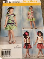    SIMPLICITY 0250/ 1627 - GIRLS  3 STYLE  TOP  RUFFLED SKIRT PATTERN 3-8 FF