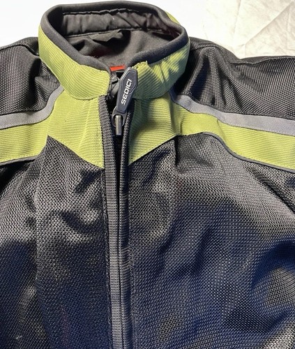 Sedici Motorcycle Jacket Men’s Sz Large Green with Black Motor Multi Pocket - Foto 8 di 16