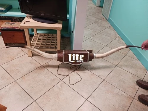 Vintage Miller Lite Beer Advertisement Longhorn Wall Mount (Read Description)