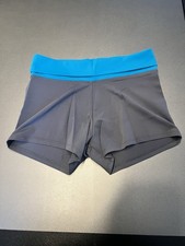 Katrina Activewear Dance/Gymnastics Shorts Gray  Blue Adult Small
