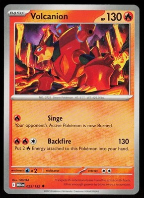Volcanion 025/132 Uncommon Mega Evolution Pokemon Near Mint