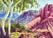EWALD NAMATJIRA : Central Australian Landscape : Archival Art Print