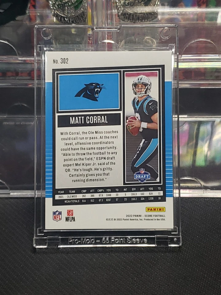 2022 Score - Rookies Matt Corral #302 Gold Zone /50 (RC) - Image 3 of 3