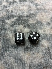 Old School Bmx Dice Valve Caps Rnd Standard Schrader Valve Black/White 16mm