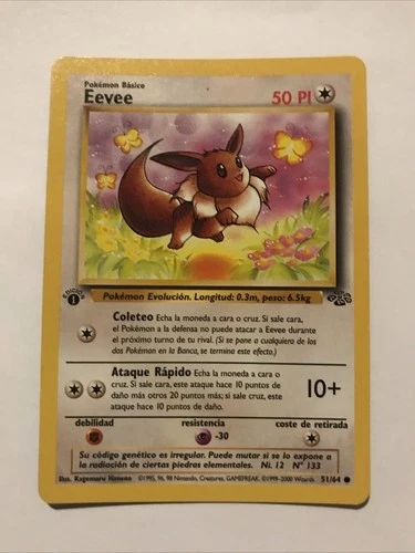 Pokémon Eevee Jungle 1st Edition 51/64 Spanish Regular Common WOTC 2000