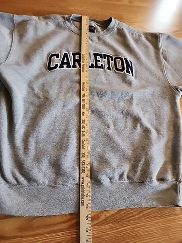 Felpa vintage Carleton University uomo XL grigia anni 90 Jansport (leggi) così com'è - Foto 7 di 8