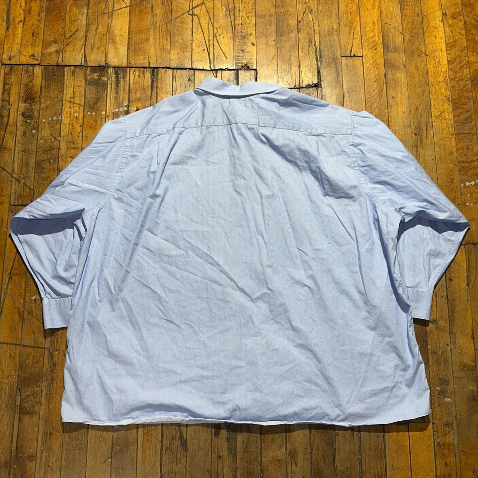 Camisa de vestir Tommy Hilfiger para hombre alta 22 azul a rayas manga larga con botones Foto 3 de 4