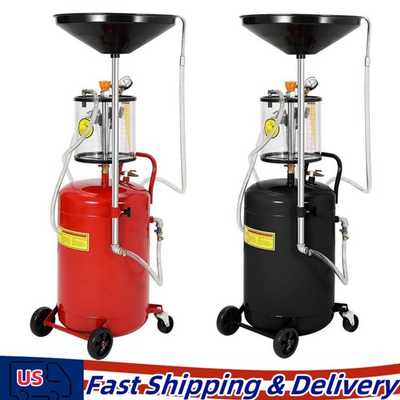 #ad #ad 20 Gallon Oil Drain Tank Adjustable 38–63quot; Mobile Waste Oil Drainer w Tool Box $189.99