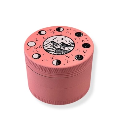 10pcs 4 Layer Aluminum Herb Grinder 2.5  Spice Herb Tobacco Grinder Matte Pink