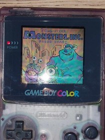 Nintendo Game Boy Color Clear Purple /W Game & Carry Case Good Condition Tested