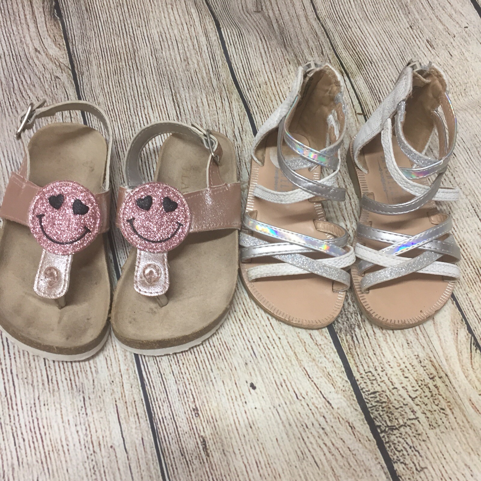 Sandali bambina lotto di 2 sandali con cinturino Seychelles sliver posto rosa taglia 6