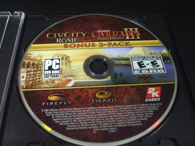 Sid Meier's Civilization III Gold Edition & Civ City Rome (PC, 2009) - Disc Only