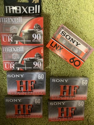 Memorex  Maxwell Sony Cassette Tape Lot of 7 SEALED NEW 2-90 5-60