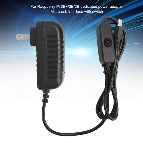 Power Supply For 5V 3A W/Switch Button Integrated Micro USB US Plug - Photo 10 sur 12