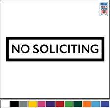 NO SOLICITING Sign Vinyl Decal Sticker- Door Window Wall