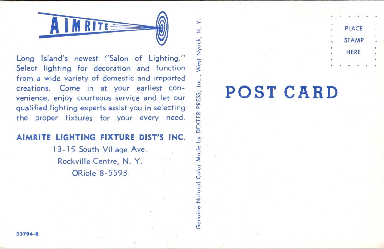 Postcard Aimrite Lighting Fixtures Store in Rockville Centre, New York