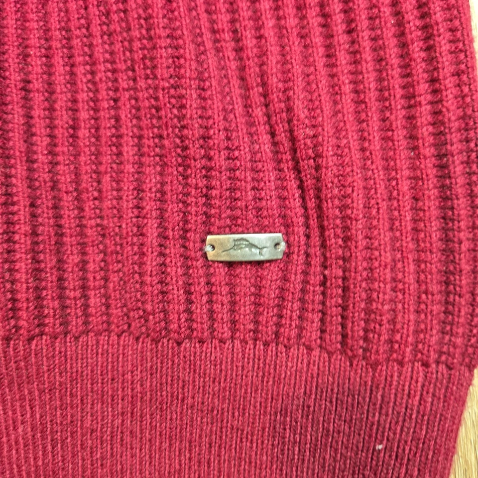 Suéter Tommy Bahama Para Hombre XL Rojo Cuarto Cremallera Algodón Cachemira Cable Tejido Fisher Foto 2 de 4