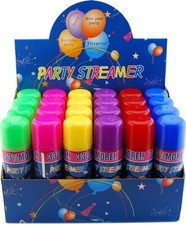 48 Pack Wholesale Lot: Silly Party Crazy String Streamer Spray Cans Lot