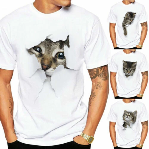 Animal Print White T-Shirts for Men