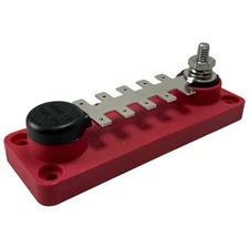 10 Point Tab Type Red Power Distribution Block Terminal Busbar - USA