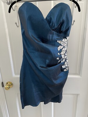 denim chambray dress Women's Dark Blue Zipper Bodice Midi Large jetset Chocolate Faux Leather Bandeau and casual outings Color:C12