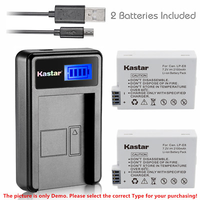 Kastar Battery LCD USB Charger for Canon LP-E8 & Canon EOS Kiss X6 Digital SLR