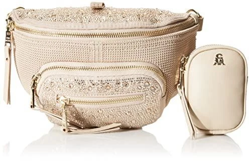 Steve Madden Bmaxima cross body sling bag in blush multi crystals