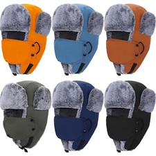 Cold Weather Warm Hat Winter Waterproof Snow Ski Hat Faux Fur with Ear Flap Mask