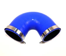 4-Ply Reinforced 4" ID 135 Degree Elbow Silicone Hose Coupler+T Bolt Clamp BLUE