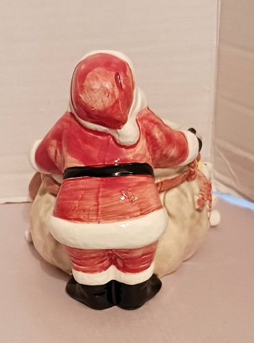 Santa Toy Sack Candy Dish 1981 Japan Fitz and Floyd Christmas - Picture 3 of 6