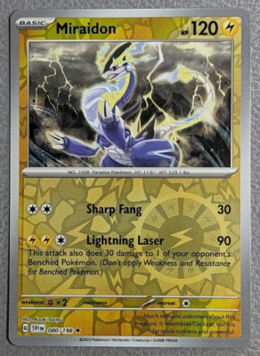Miraidon Reverse Holo NM SV1 080/198 Scarlet & Violet Pokemon Card