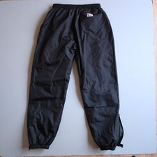 Vintage 90s Marlboro Black Nylon Fleece Lined Pants Large Men Streetwear