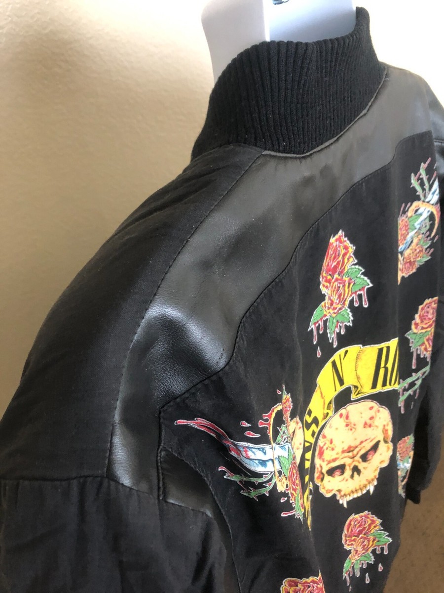 VINTAGE 80s GUNS N ROSES BOMBER JACKET XL GNR BAND ROCK VINTAGE 80s GUNS N ROSES BOMBER JACKET XL GNR BAND ROCK