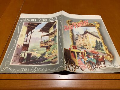 VALLE D AOSTA SAINT VINCENT CASINO  Illustrated Tourist Brochure FILIPPO ROMOLI