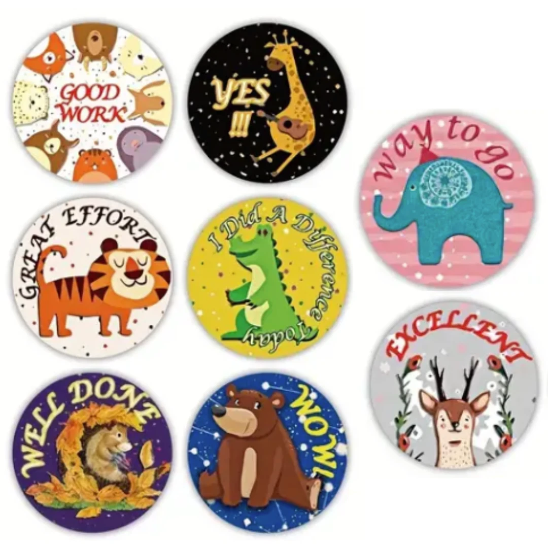 Positive Reward Merit Stickers 2.5cm 50/100pc Teacher Kids Classroom Award Party
