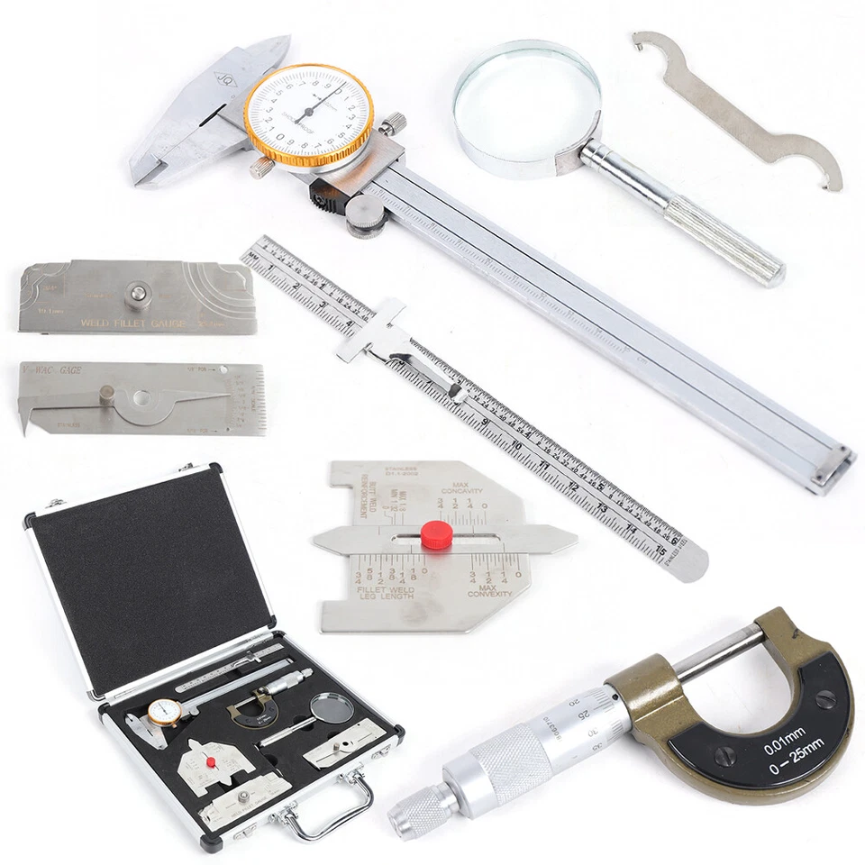 Kit de inspección de medidor de soldadura Soldador Inspección Medidor Herramienta Regla de prueba Caja NUEVO Foto 3 de 4