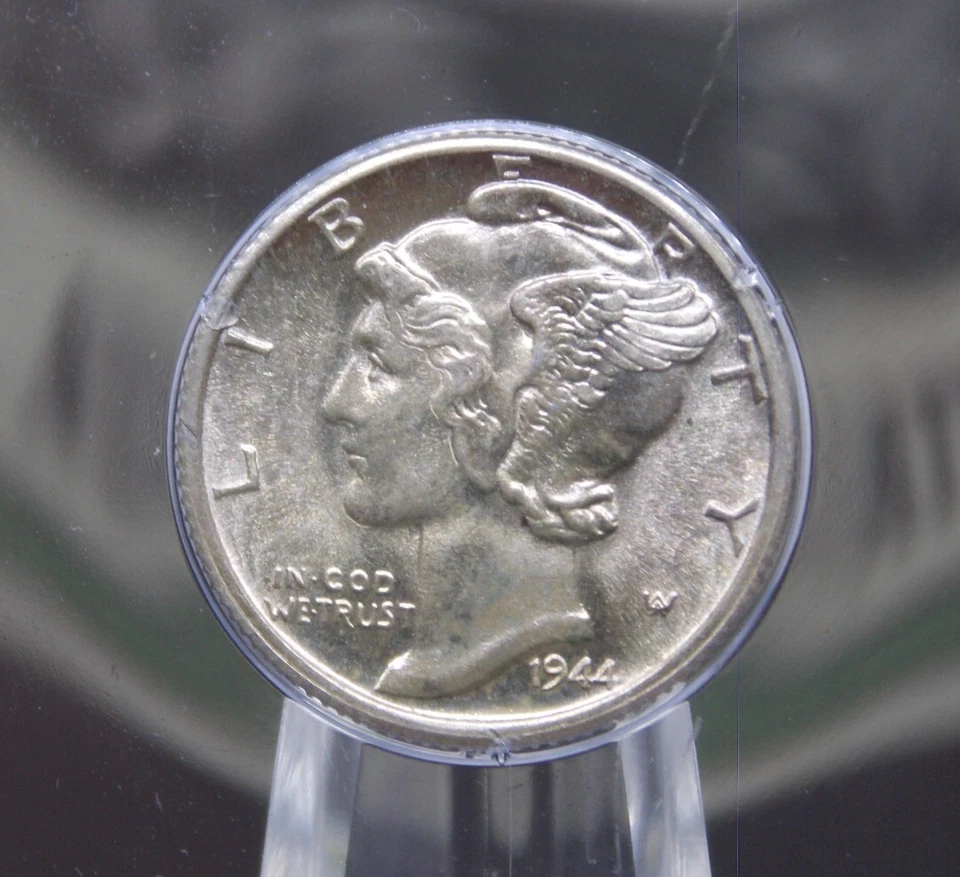 1944 "D" Mercury Dime 10c PCGS MS64 FB *BANDAS COMPLETAS* #939 CAC BU Unc 🔥RATTLER🔥