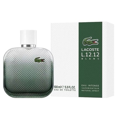 Lacoste L.12.12 Blanc Intense by Lacoste, 3.4 oz EDT Spray for Men, UNSEALED.