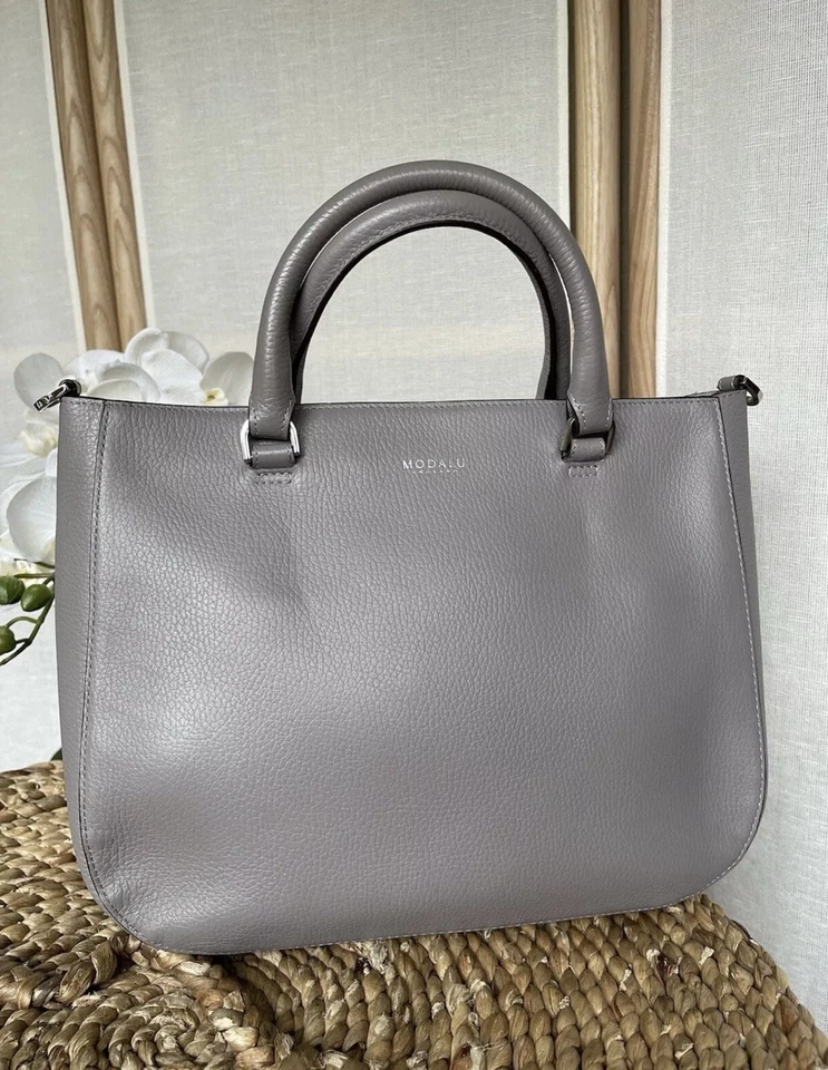 Modalu London grey leather handbag shoulder bag - Image 3 of 4