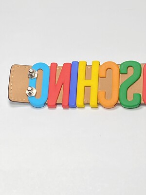 Moschino Multicolor Logo Buckle Leather Belt size 50/34” Moschino Multicolor Logo Buckle Leather Belt size 50/34” | eBay main image 2
