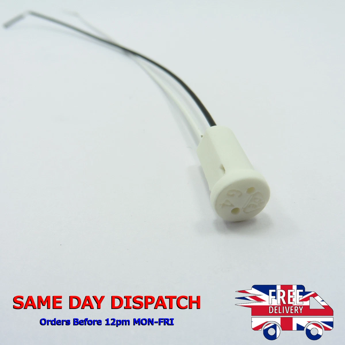 G4 Socket Ceramic Base Silicone 15cm Cable Halogen LED Lamp 240V Bulb Holder M53
