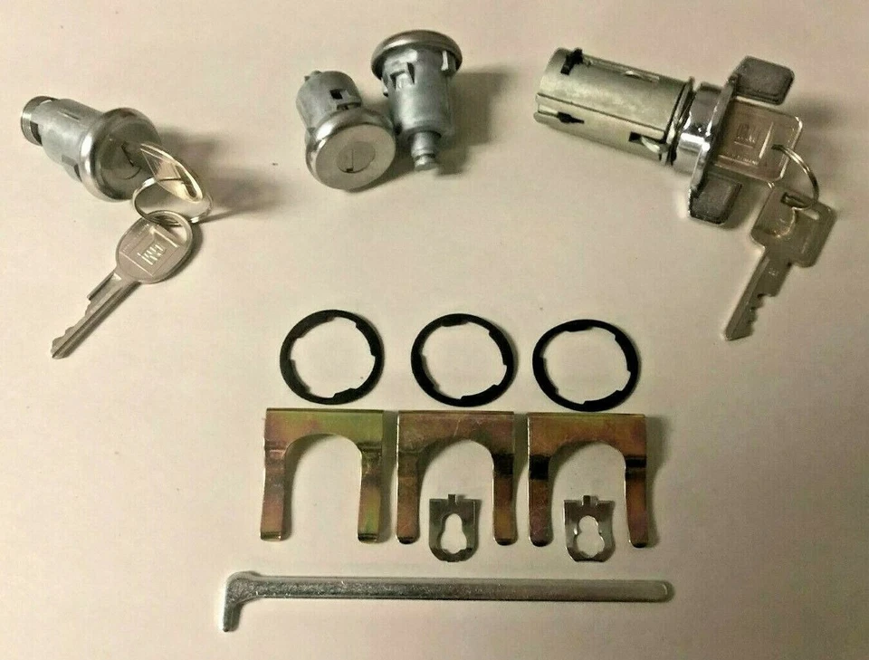 Para 1972-1976 Impala Caprice Bel Encendido de Aire, Juego de Cerraduras de Puerta Maletero con Llaves GM Foto 2 de 2