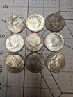 1964-P Kennedy Half Dollar, Circulated, Lot Of  (9) 90% Silver