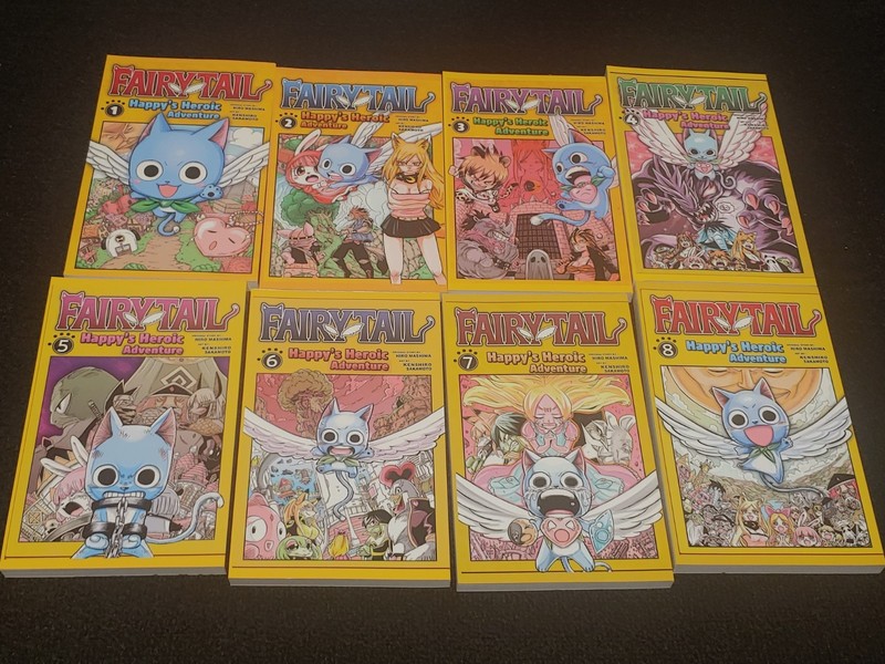 English Fairy Tail Happy Adventure 1-8 Set Complete Hiro Mashima Manga LOT