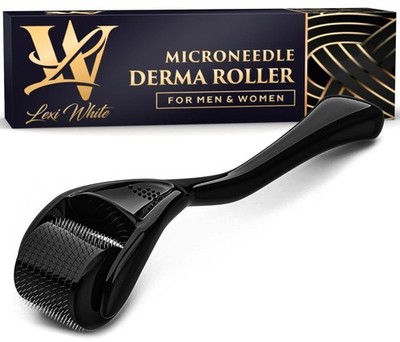 Derma Roller for Skin, Hair & Beard   Women and Men Titanium 1.0 Jet Black