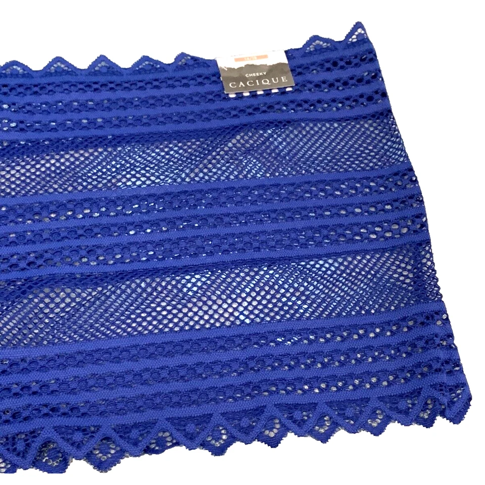 NWT Lane Bryant Royal Blue Sheer Striped Stretch Cheeky Panties in Size 1X 18 20 - Image 4 of 4