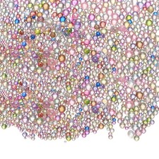 Iridescent Tiny Glass Bubble Beads, 0.4-3mm 20g No Hole, Round, Multicolor,2pcs