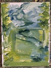 Abstract Cubism Forrest Environment Pana 12x16 Original Oil Painting On Panel Fl