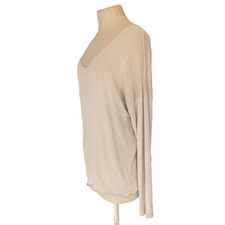 Leichter Strickpullover   Damen Oversize Beig...