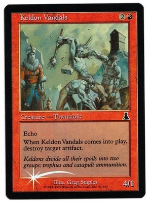 Magic the Gathering MTG Card: Keldon Vandals FOIL 91/143 Urza's Destiny! EX